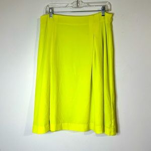Cato Neon Yellow A Line Flare Midi Skirt Women's size 12